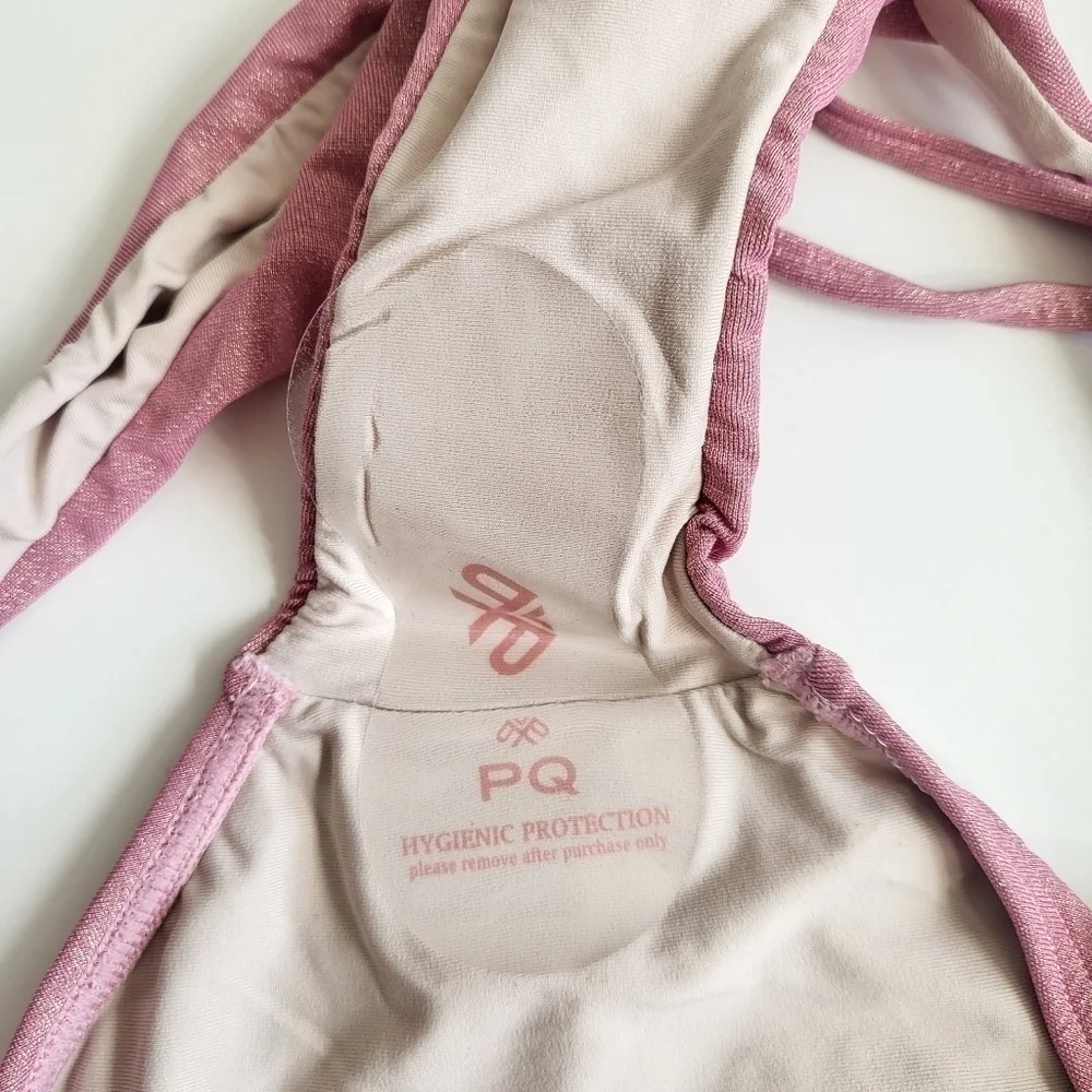 New PQ Swim Namaste Barbie Pink Full Tie Bikini Bottoms NWT Size Medium - Picture 14 of 14